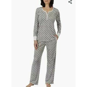 Nautica Women Pajama PJ's 2-Piece Lightweight Fleece Sleepwear Set Gray Small